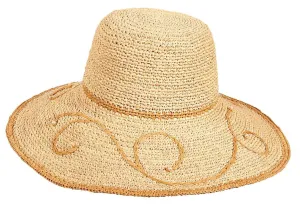 3/Cr Raffia With Swirl Hat by Callanan