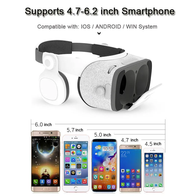 3D Cardboard Helmet Virtual Reality Glasses Headset Stereo Box for 4.7-6.2' Mobile Phone