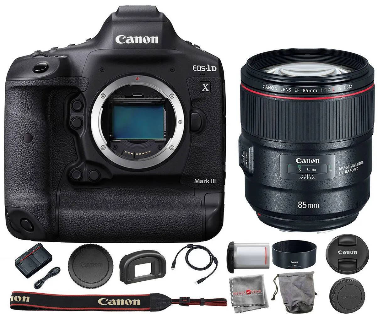 Canon EOS-1D X Mark III DSLR Camera with EF 85mm f/1.4L IS USM Lens