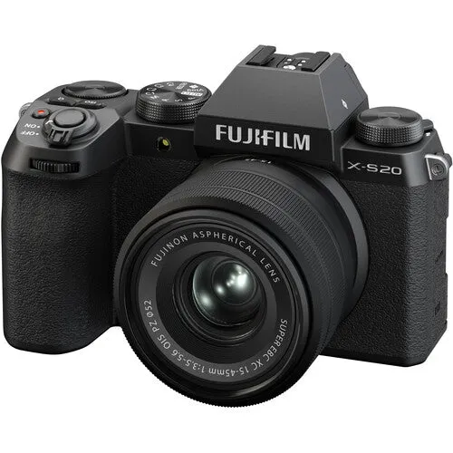 FUJIFILM X-S20 Mirrorless Camera with 15-45mm Lens - Black