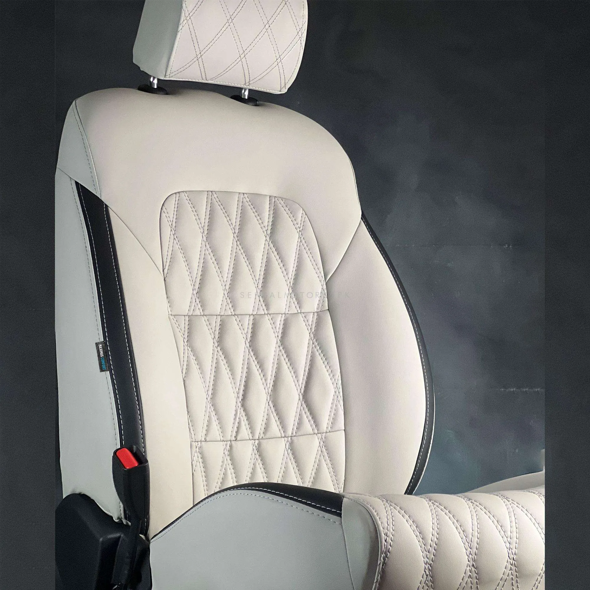 Honda City Diamond Cut Beige Black Seat Covers - Model 2021-2022