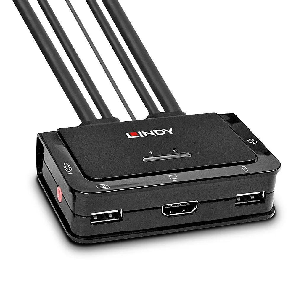 Lindy 2 Port Hdmi 2.0, Usb 2.0 & Audio Cable Kvm Switch - Kvm / Audio Switch - 2 Ports