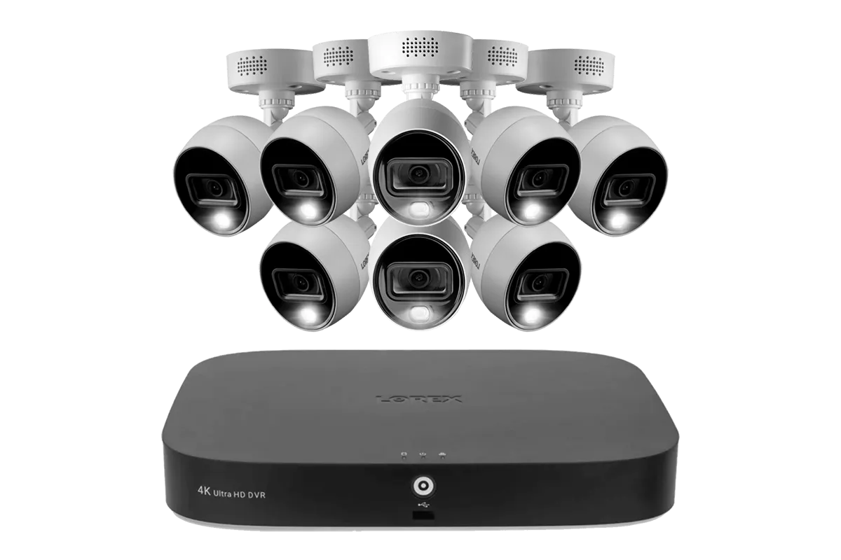 Lorex 4K 20-Channel (16 Wired and 4 Wi-Fi) 2TB Wired DVR System with Analog Active Deterrence Cameras