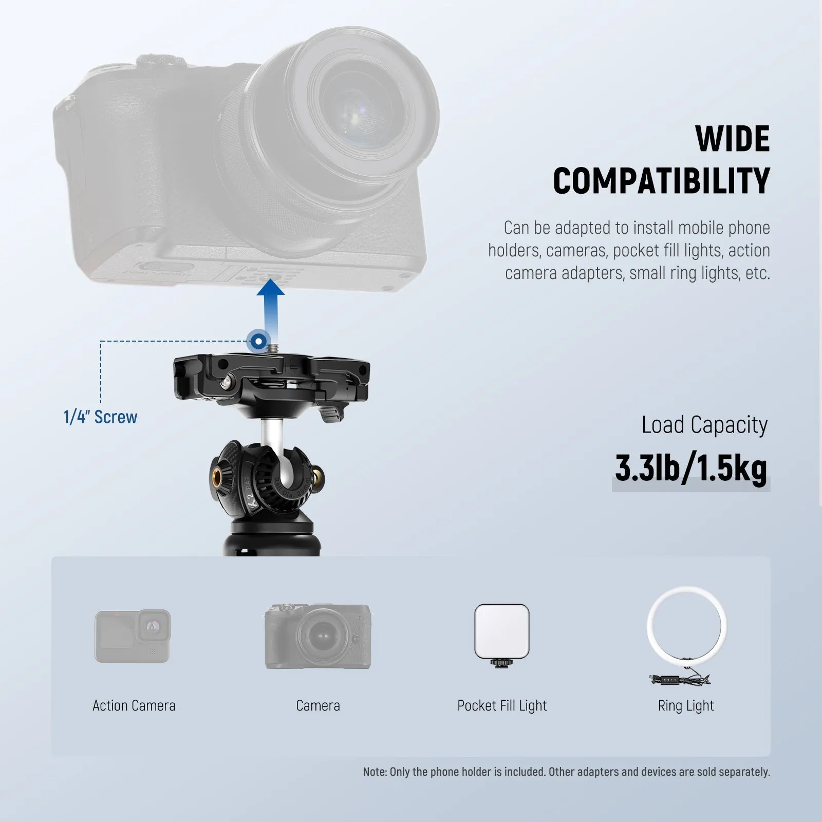 NEEWER TP38 15" Mini Tripod for Phone Action Camera