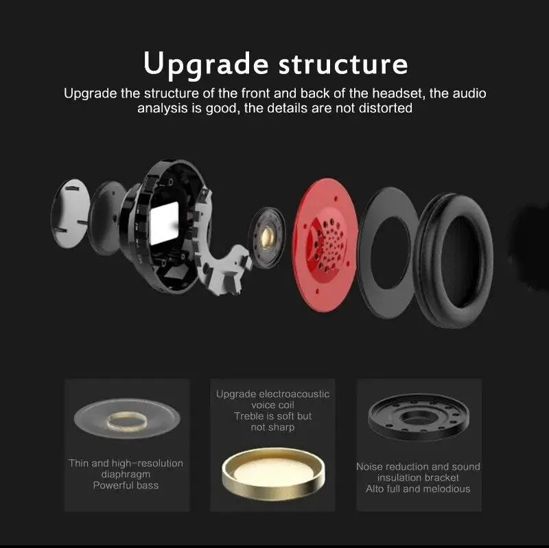 Super Bass Wireless Bluetooth Headphones Foldable Stereo Earphones