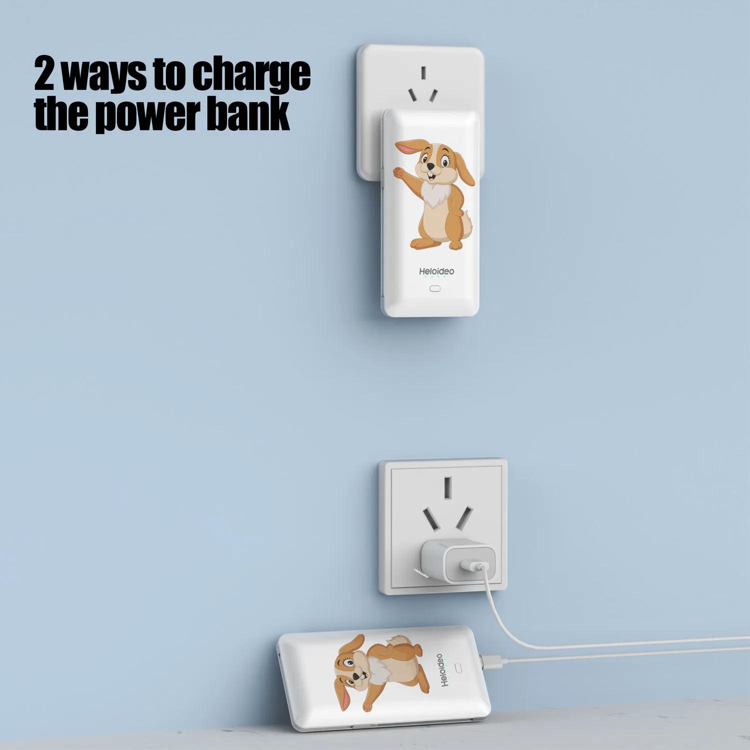 Ultra-Slim 20W AC plug Power Bank with wall charger  Heloideo PB180