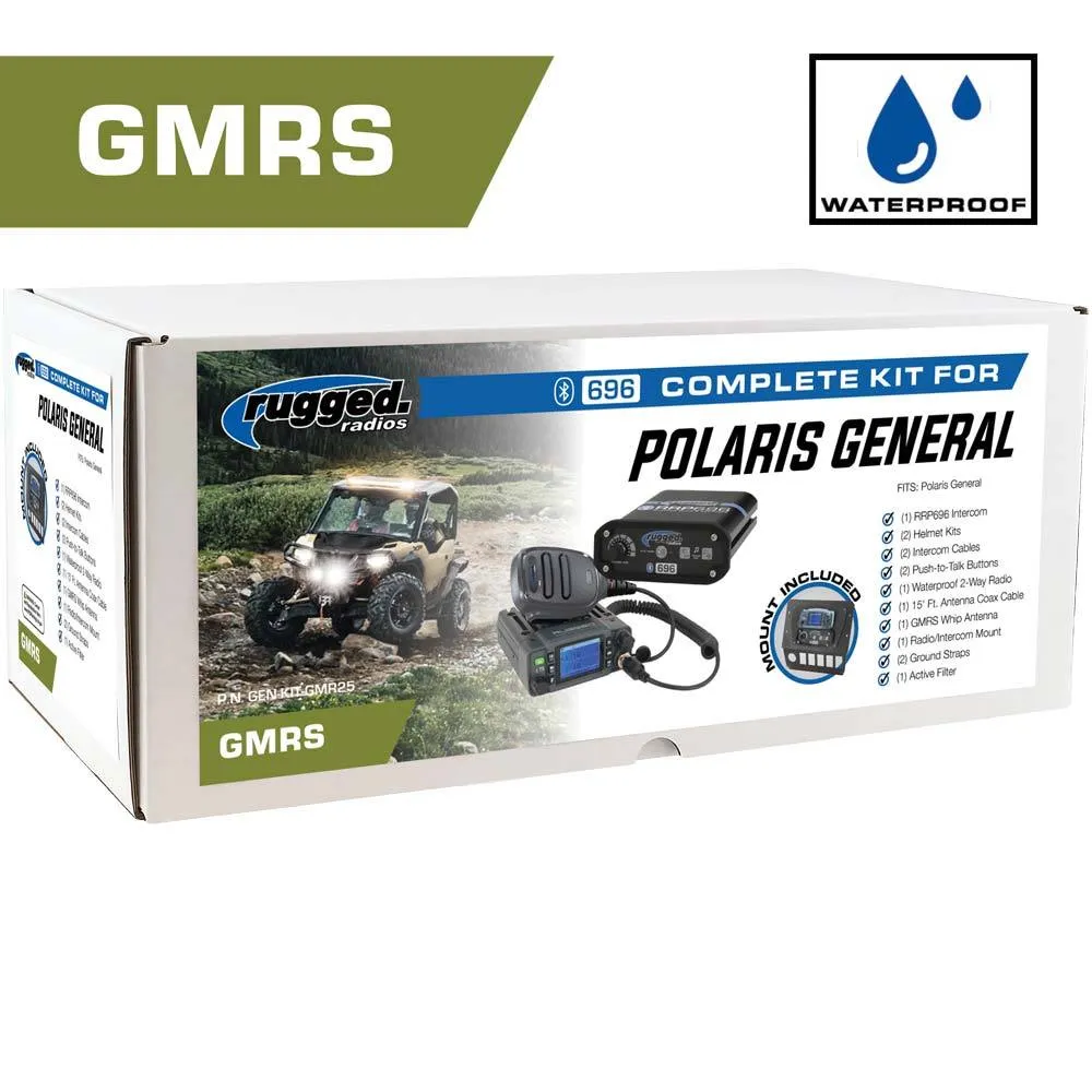 *Waterproof GMRS Radio* Polaris General Complete UTV Communication Kit